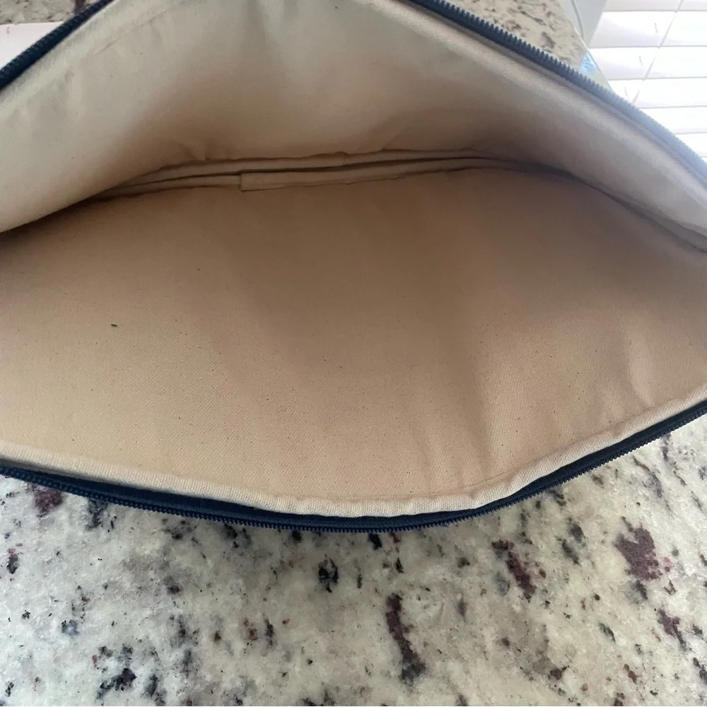 Toot Navy Blue Pink Brown Printed Zip Laptop Case up to 15”